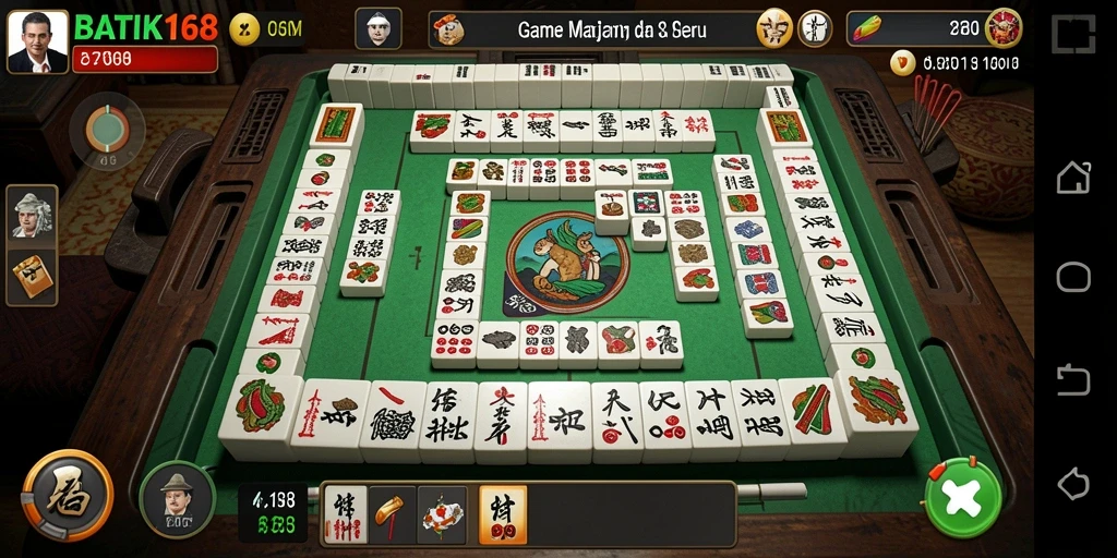 Tampilan gameplay menarik dari BATIK168 dengan suasana Mahjong.