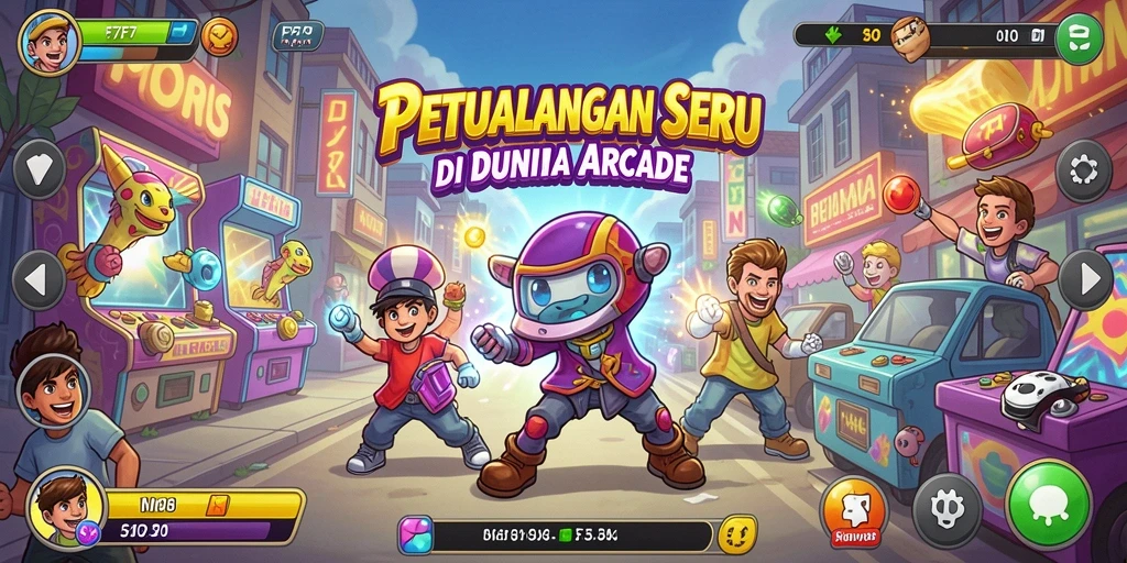 Screenshot F7F7 menampilkan gameplay yang seru dan penuh warna.