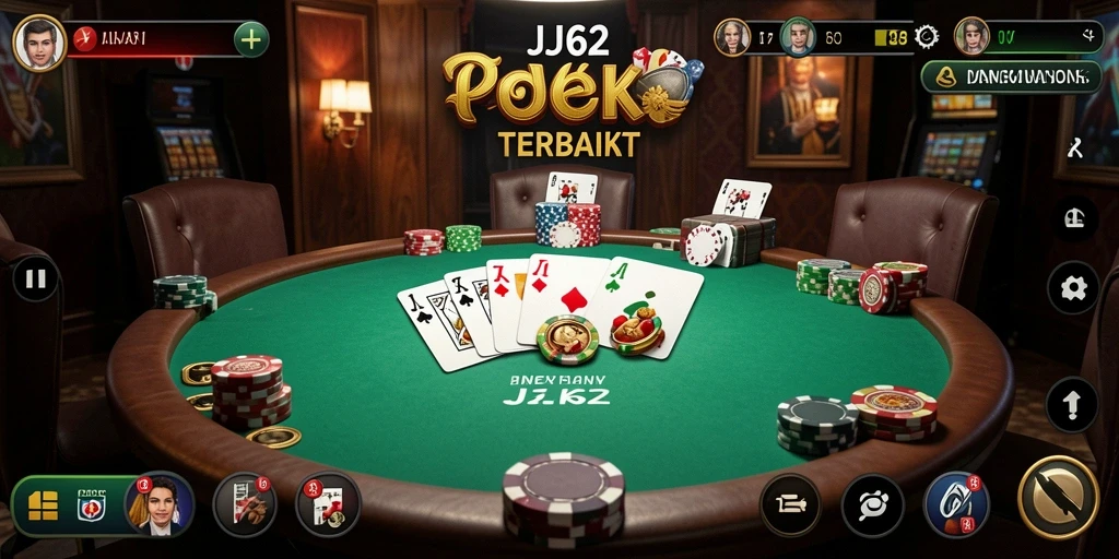 Screenshot gameplay Poker yang menegangkan dan mendebarkan.