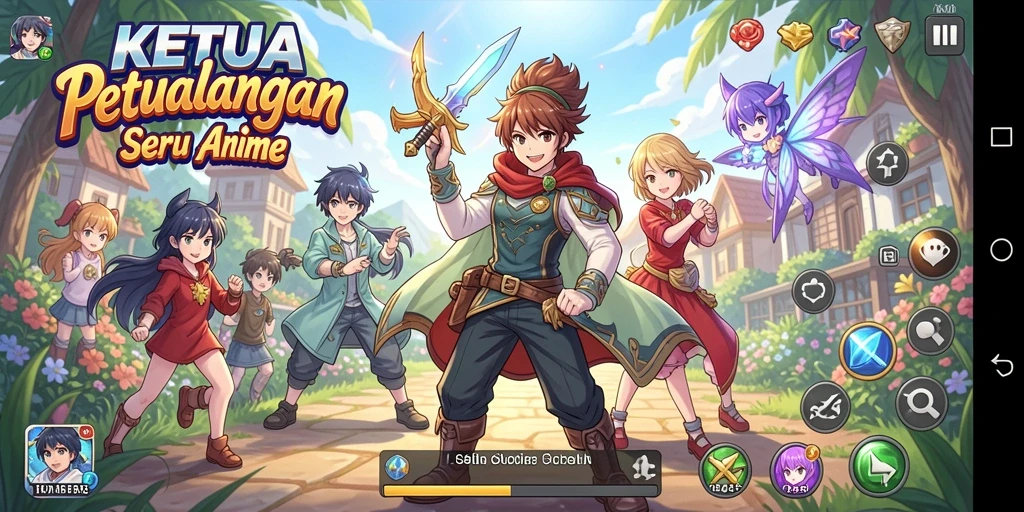 Screenshot KETUA menampilkan aksi pertarungan karakter Anime yang dinamis.