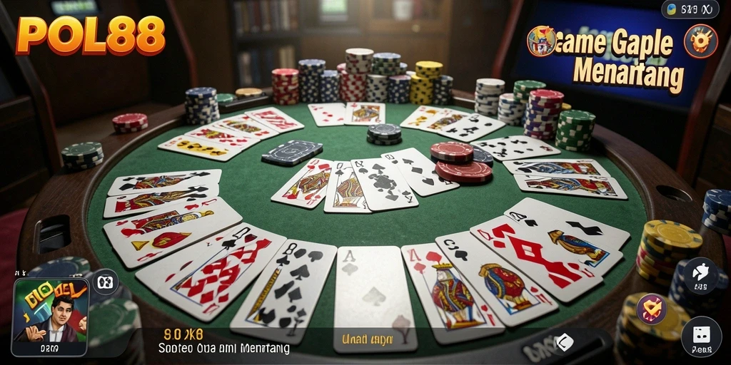 Tampilan gameplay menarik dari POL88 dalam permainan Gaple.