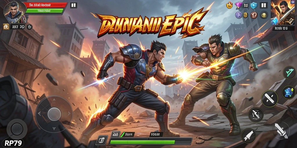 Screenshot gameplay RP79 yang dinamis dan penuh aksi.