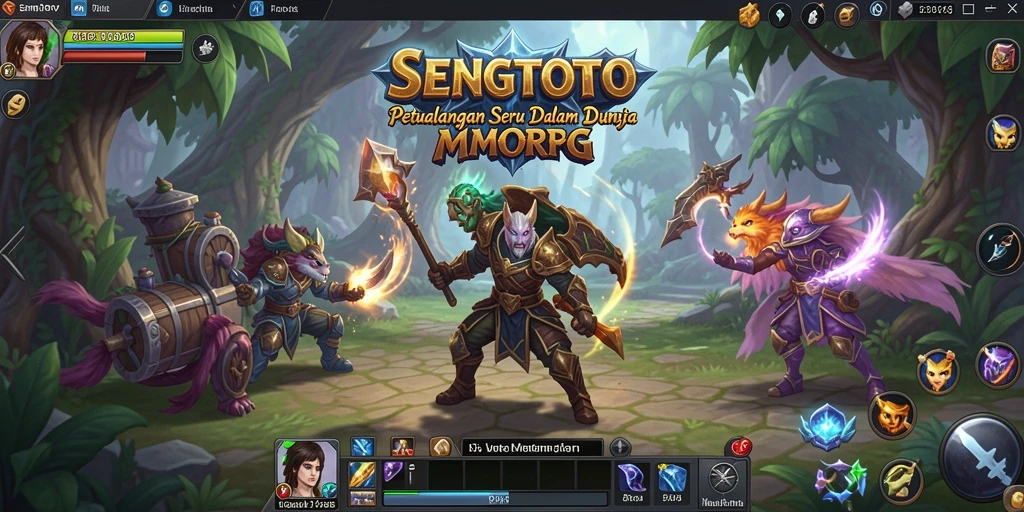 Screenshot gameplay SENGTOTO menampilkan aksi seru dalam pertarungan MMORPG.