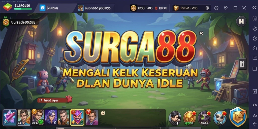 Gameplay SURGA88 menampilkan karakter yang mengumpulkan sumber daya secara otomatis.