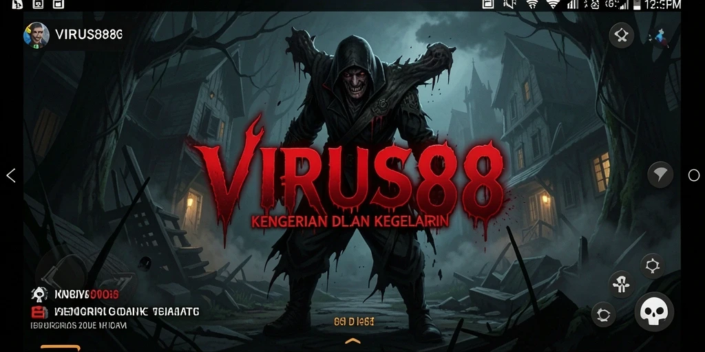 Tangkapan layar epic dari gameplay <strong>VIRUS88</strong> menampilkan kegelapan dan ketegangan yang mendalam.